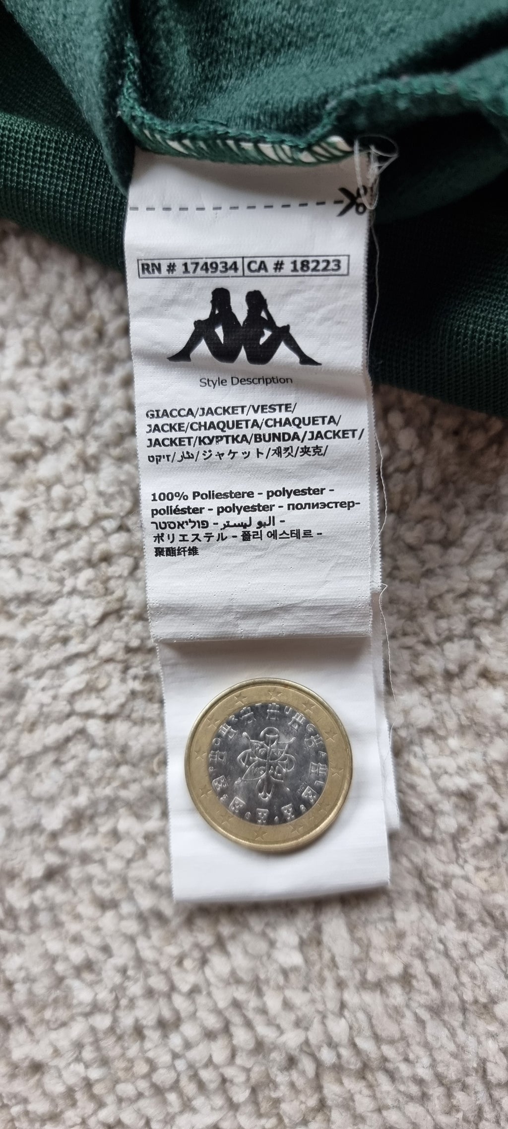 Chaqueta Kappa Banda Verde Oscuro talla M