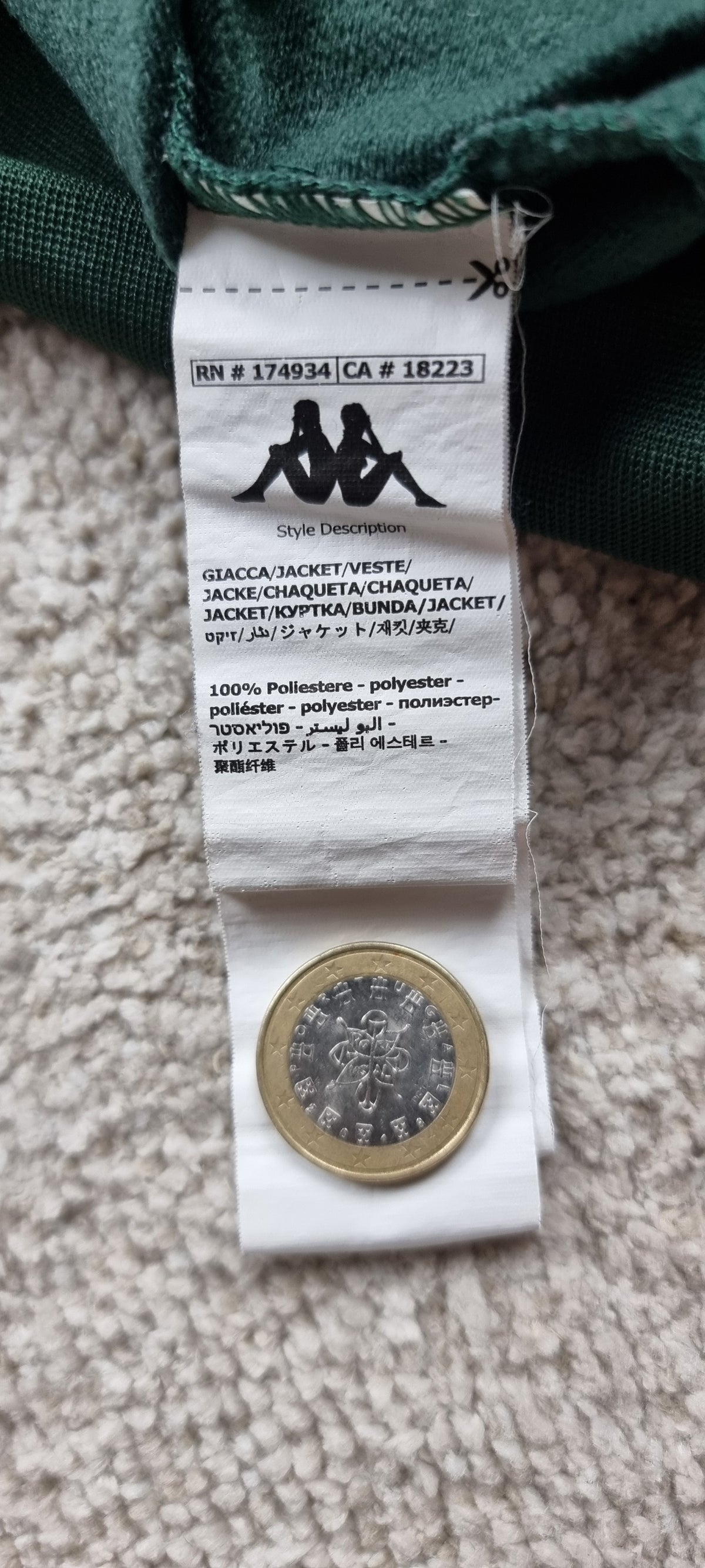 Chaqueta Kappa Banda Verde Oscuro talla M