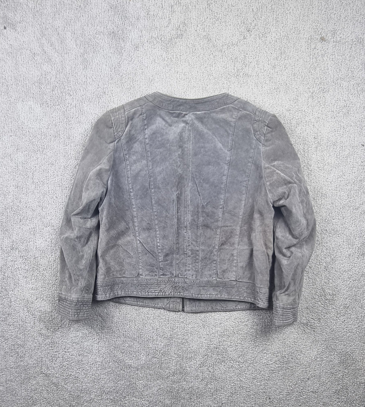 Chaqueta Biker de Piel Gris B.C. Talla 44