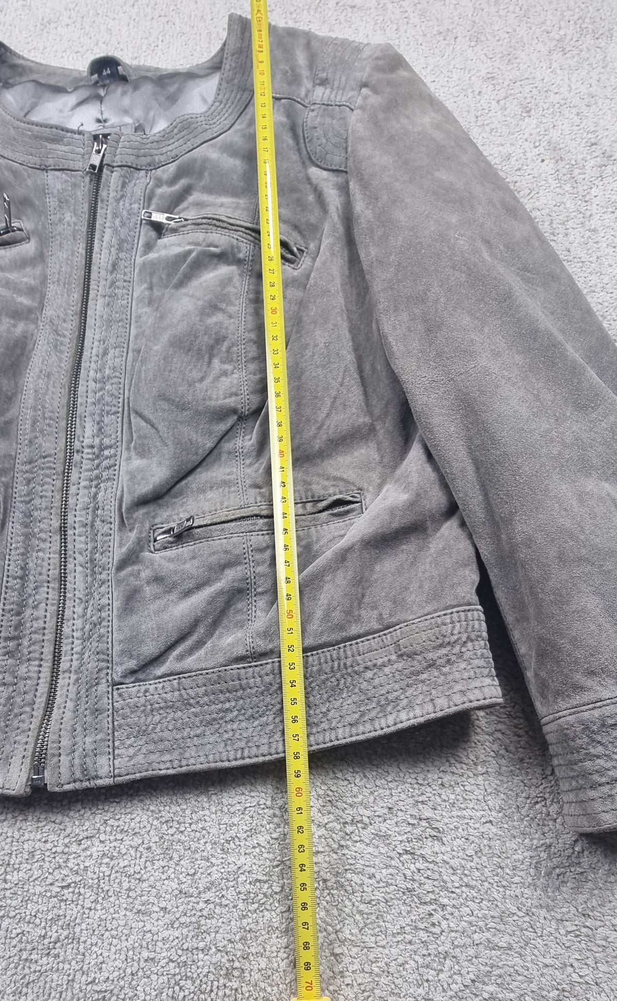 Chaqueta Biker de Piel Gris B.C. Talla 44