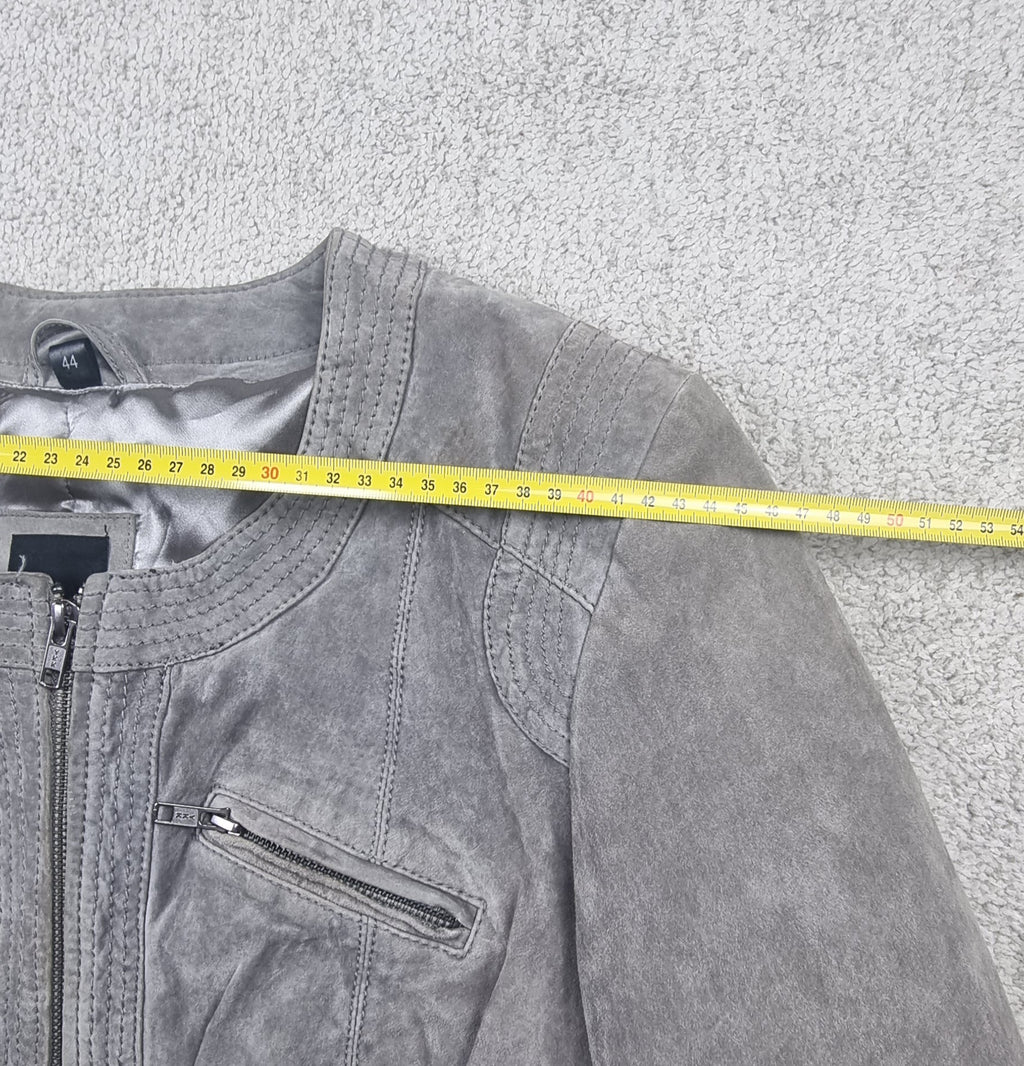 Chaqueta Biker de Piel Gris B.C. Talla 44