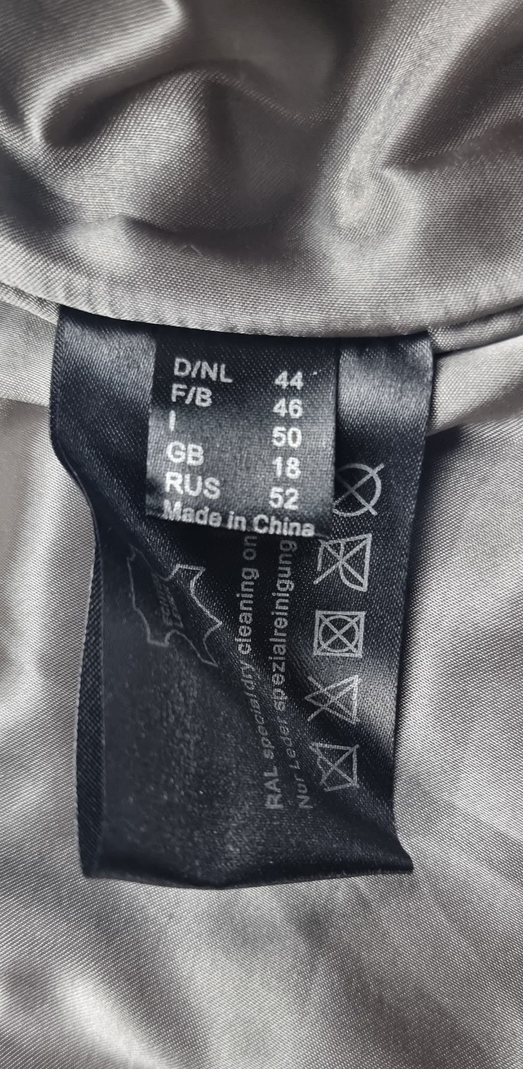 Chaqueta Biker de Piel Gris B.C. Talla 44