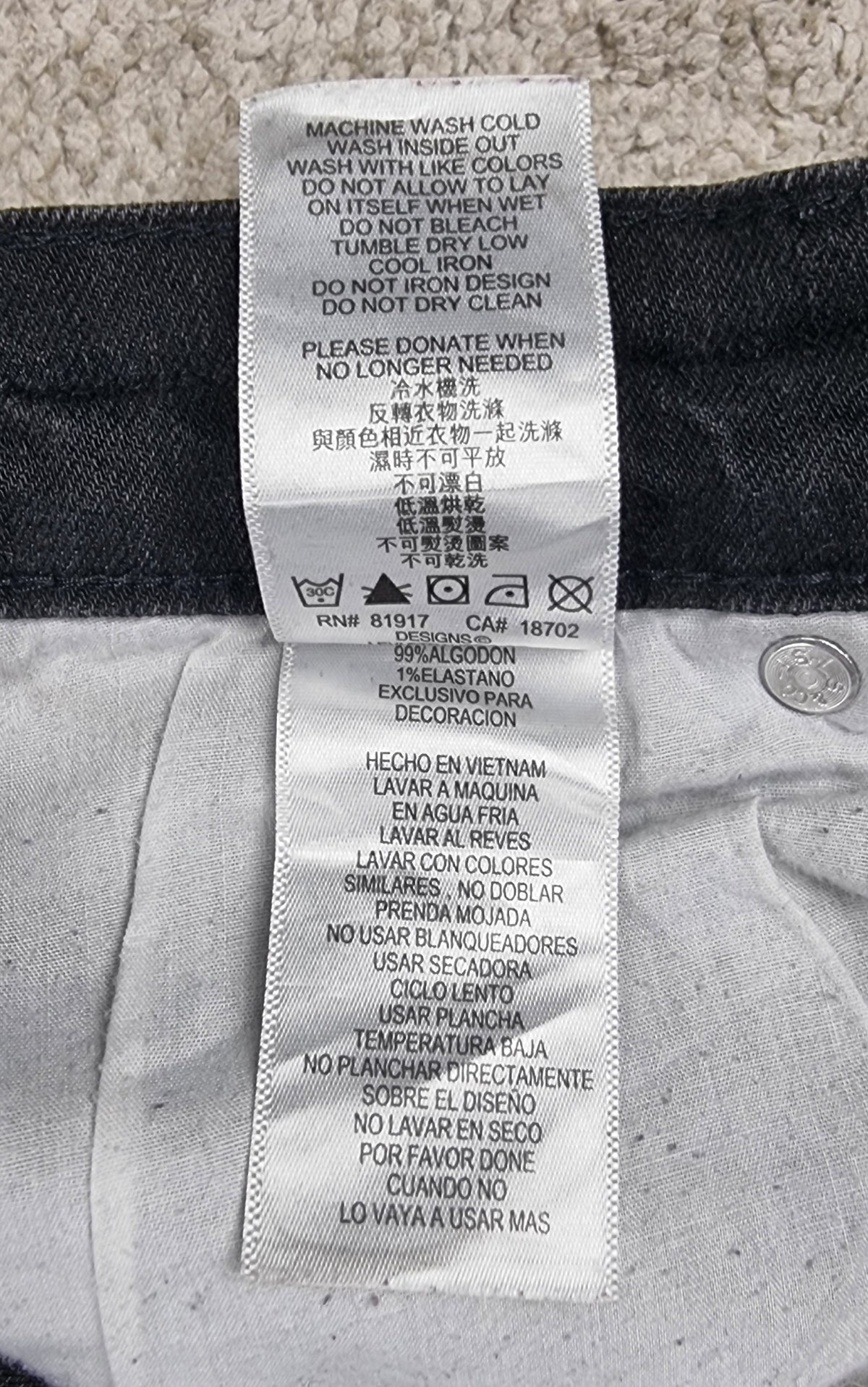 Levi's 511 Slim Jeans Negro/Gris W30 L30