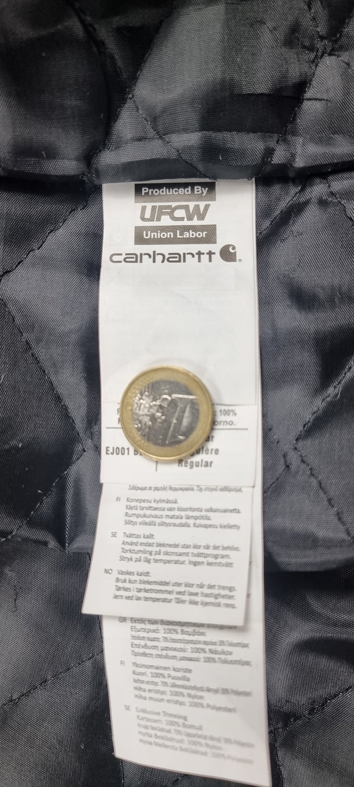 Chaqueta Carhartt Rework Detroit Made in USA Negra Talla L