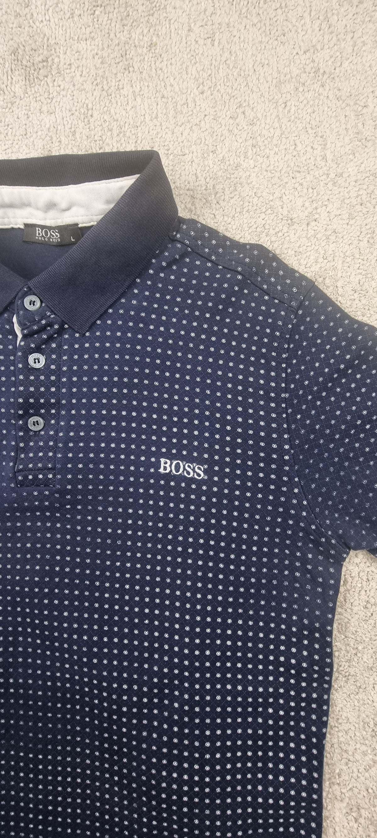 Polo BOSS Hugo Boss Azul Marino Estampado Talla L