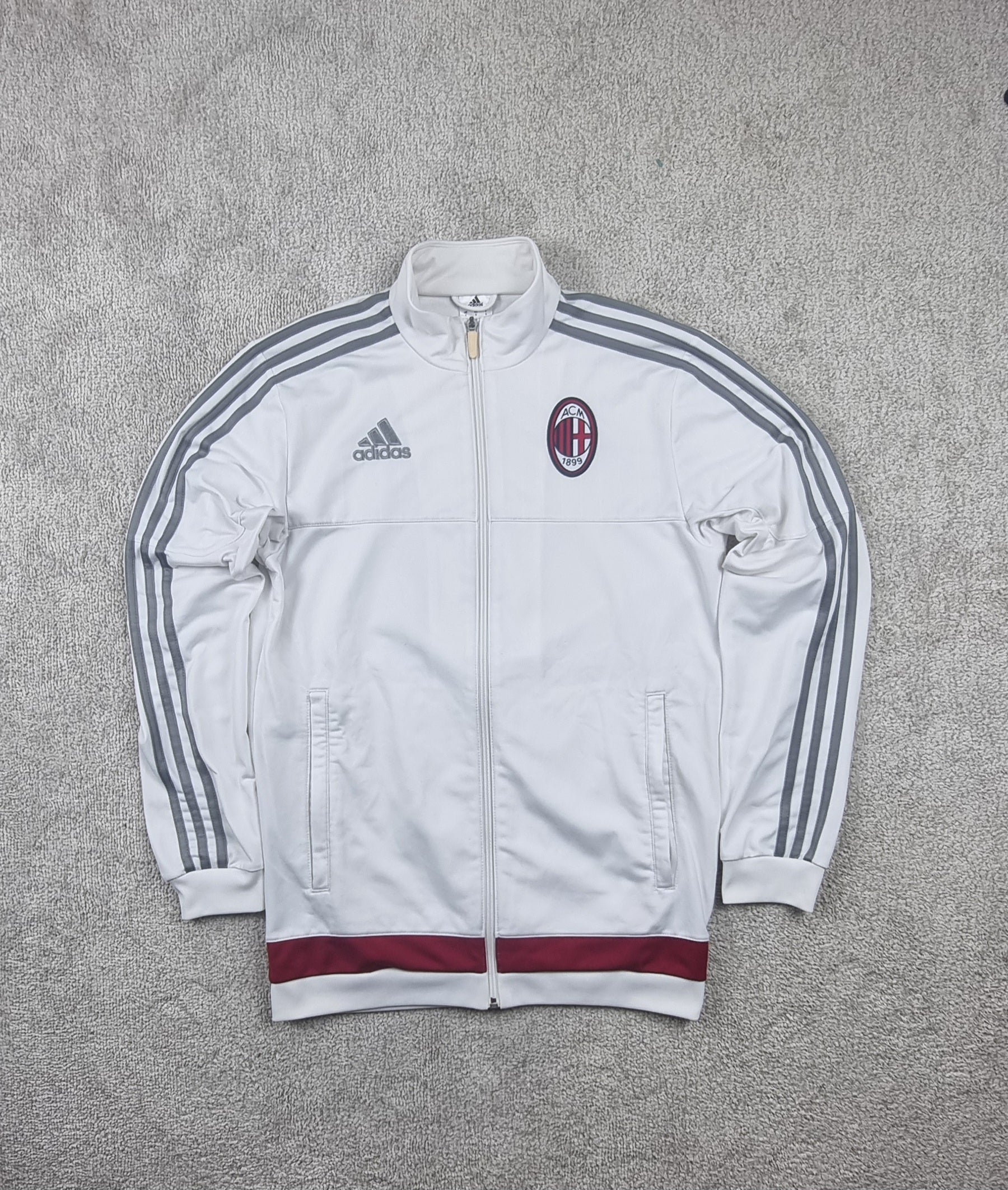 Adidas AC Milan Track Jacket Blanca Talla M/ Chaqueta Fútbol Vintage