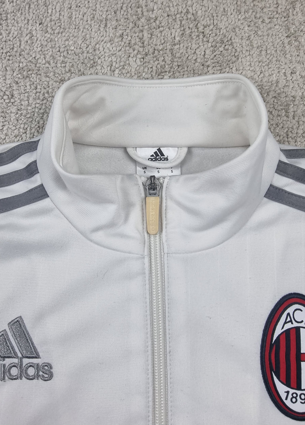 Adidas AC Milan Track Jacket Blanca Talla M/ Chaqueta Fútbol Vintage
