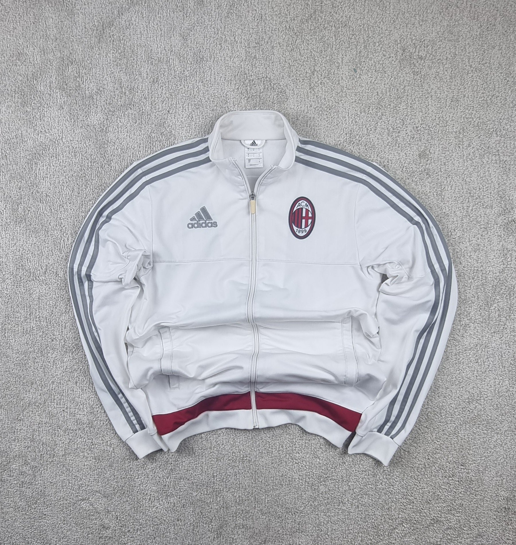 Adidas AC Milan Track Jacket Blanca Talla M/ Chaqueta Fútbol Vintage