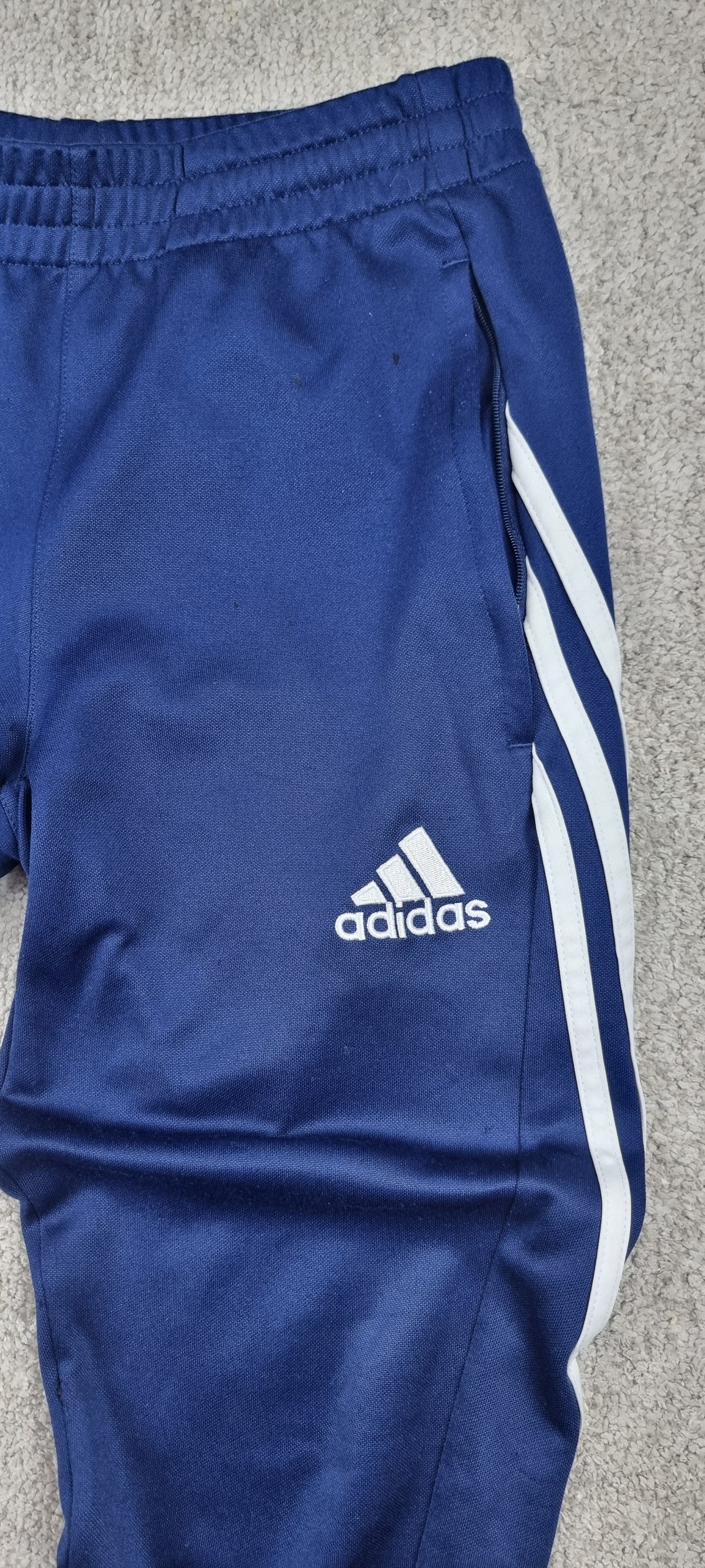 Adidas Pantalón Track Azul y Blanco Climalite XS