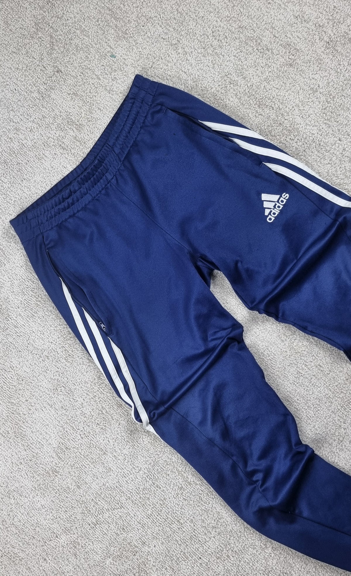 Adidas Pantalón Track Azul y Blanco Climalite XS