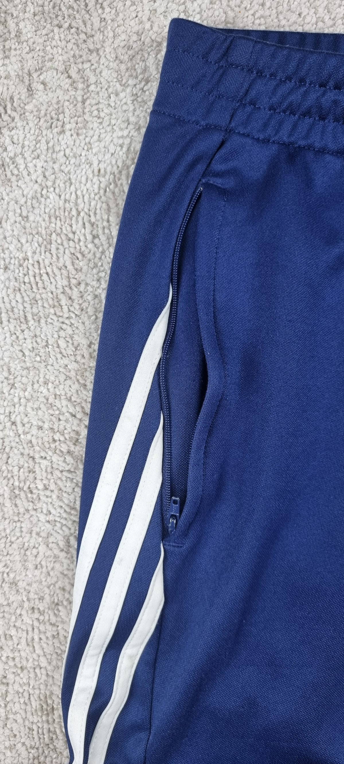Adidas Pantalón Track Azul y Blanco Climalite XS