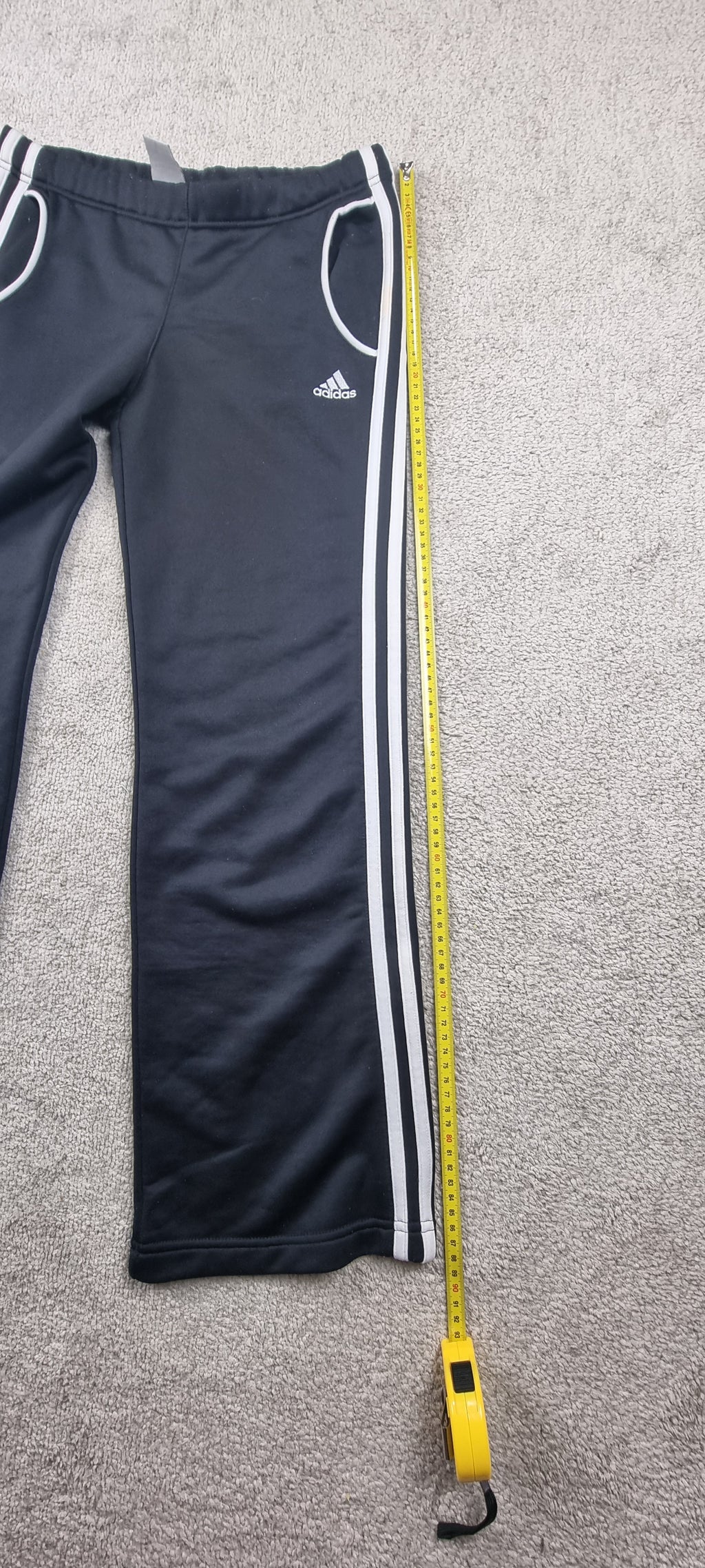 Adidas Pantalón Track Negro y Blanco Talla L