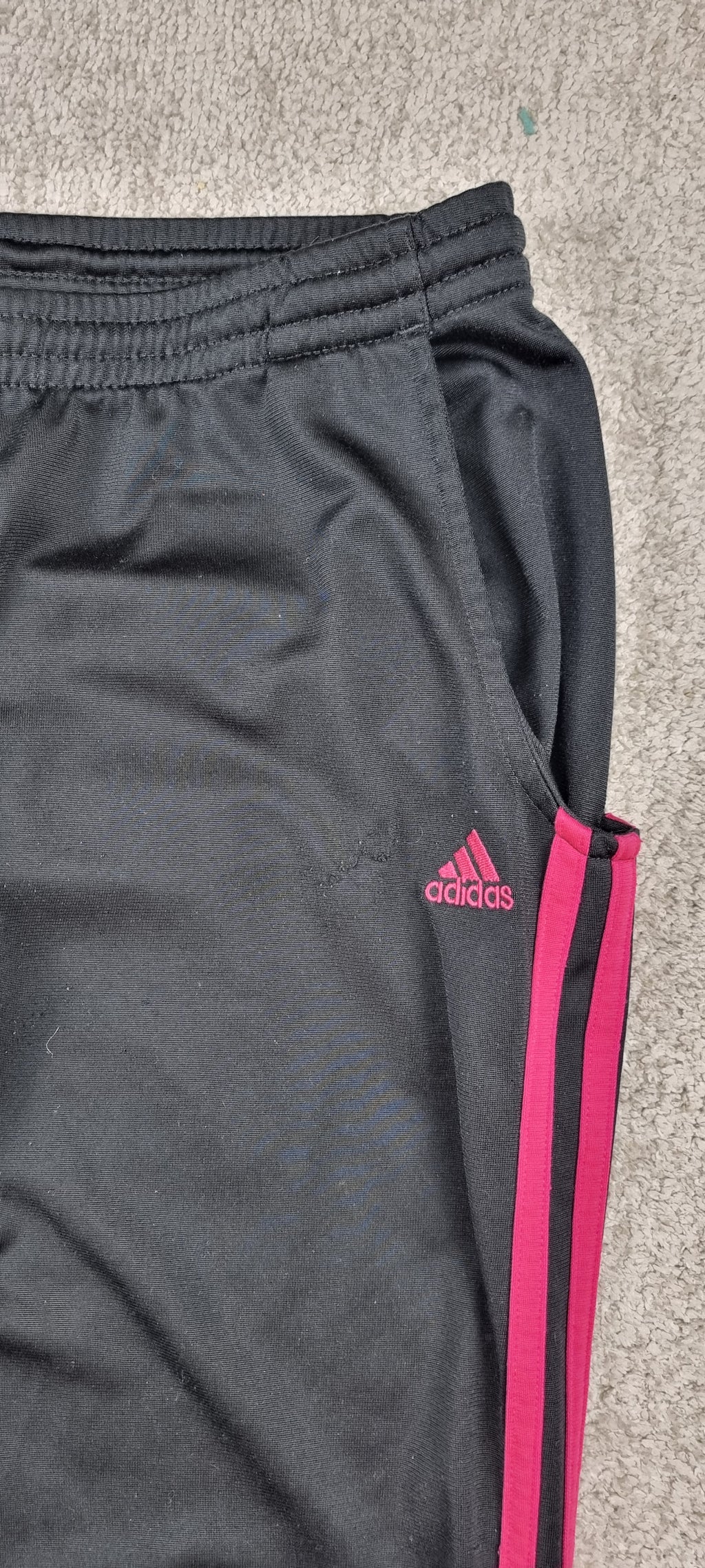 Adidas Pantalón Track Negro y Rosa Talla S