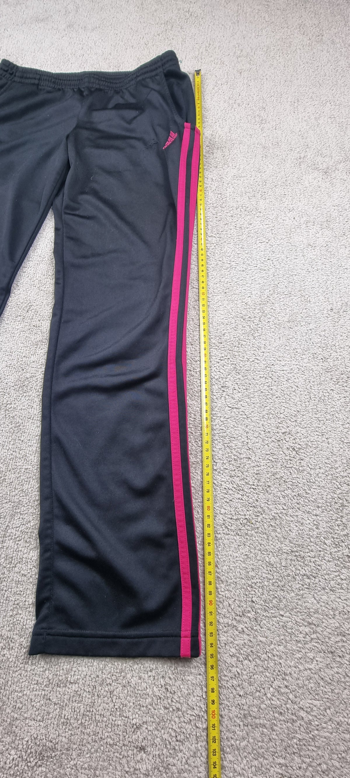 Adidas Pantalón Track Negro y Rosa Talla S