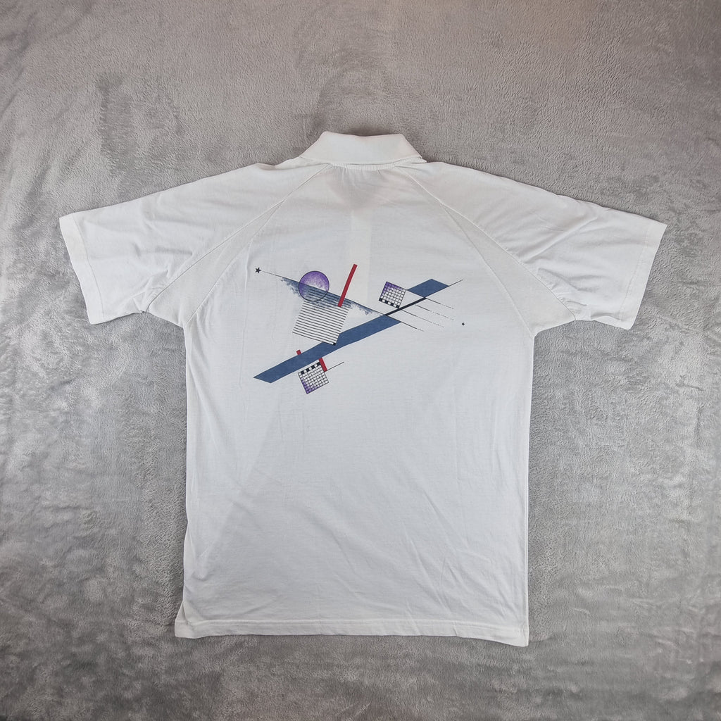 Polo Adidas Tennis Vintage 80s/90s Trefoil  Blanco Talla L/XL