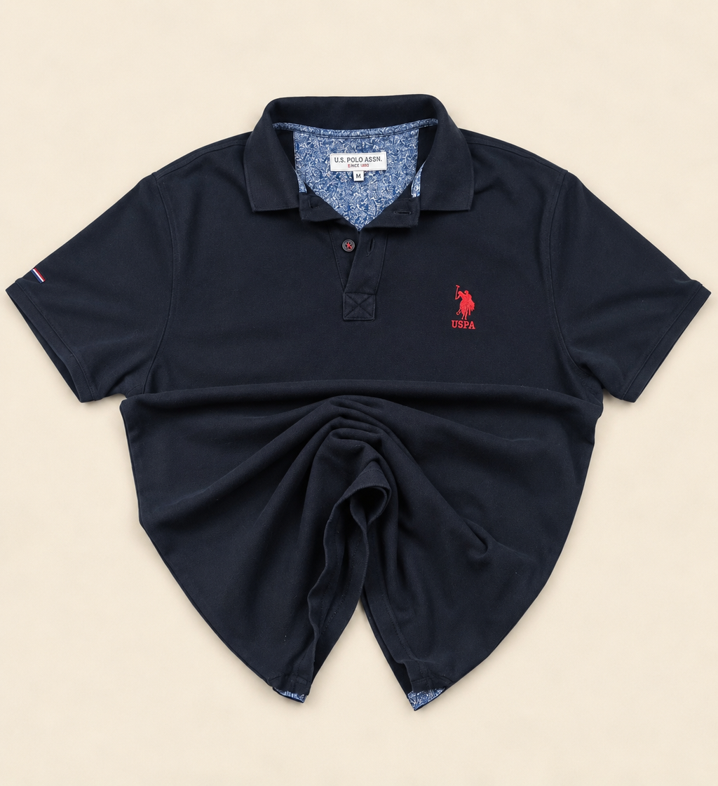 U.S. Polo Assn. Polo Negro Logo Rojo Talla M
