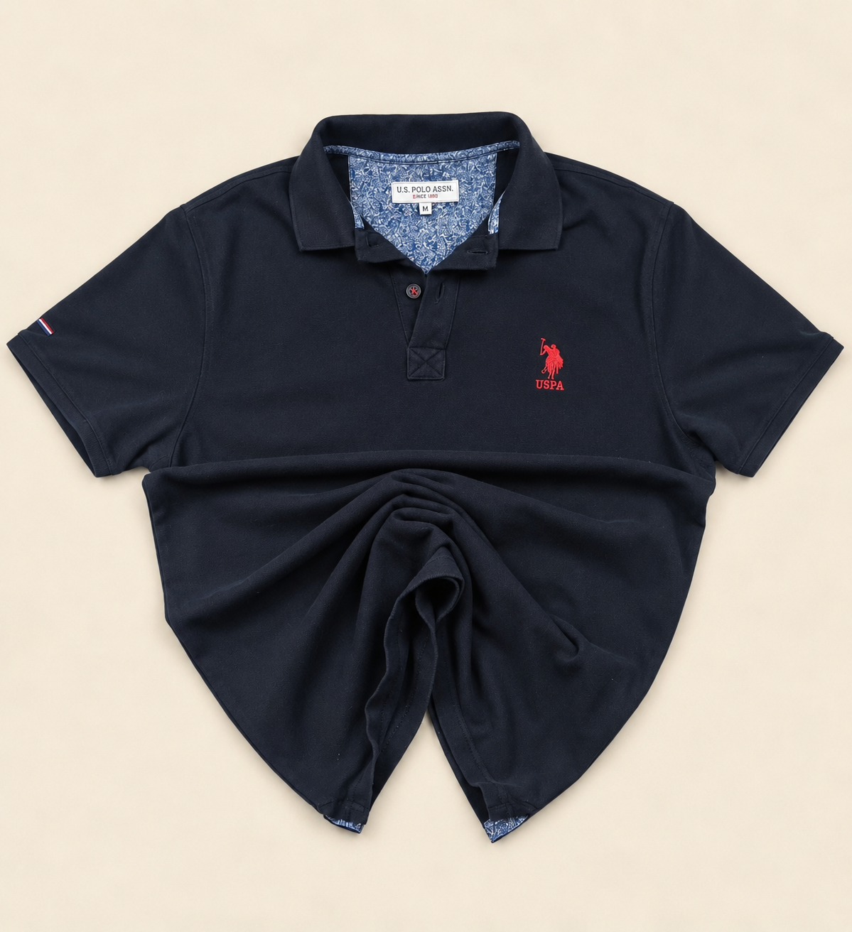 U.S. Polo Assn. Polo Negro Logo Rojo Talla M