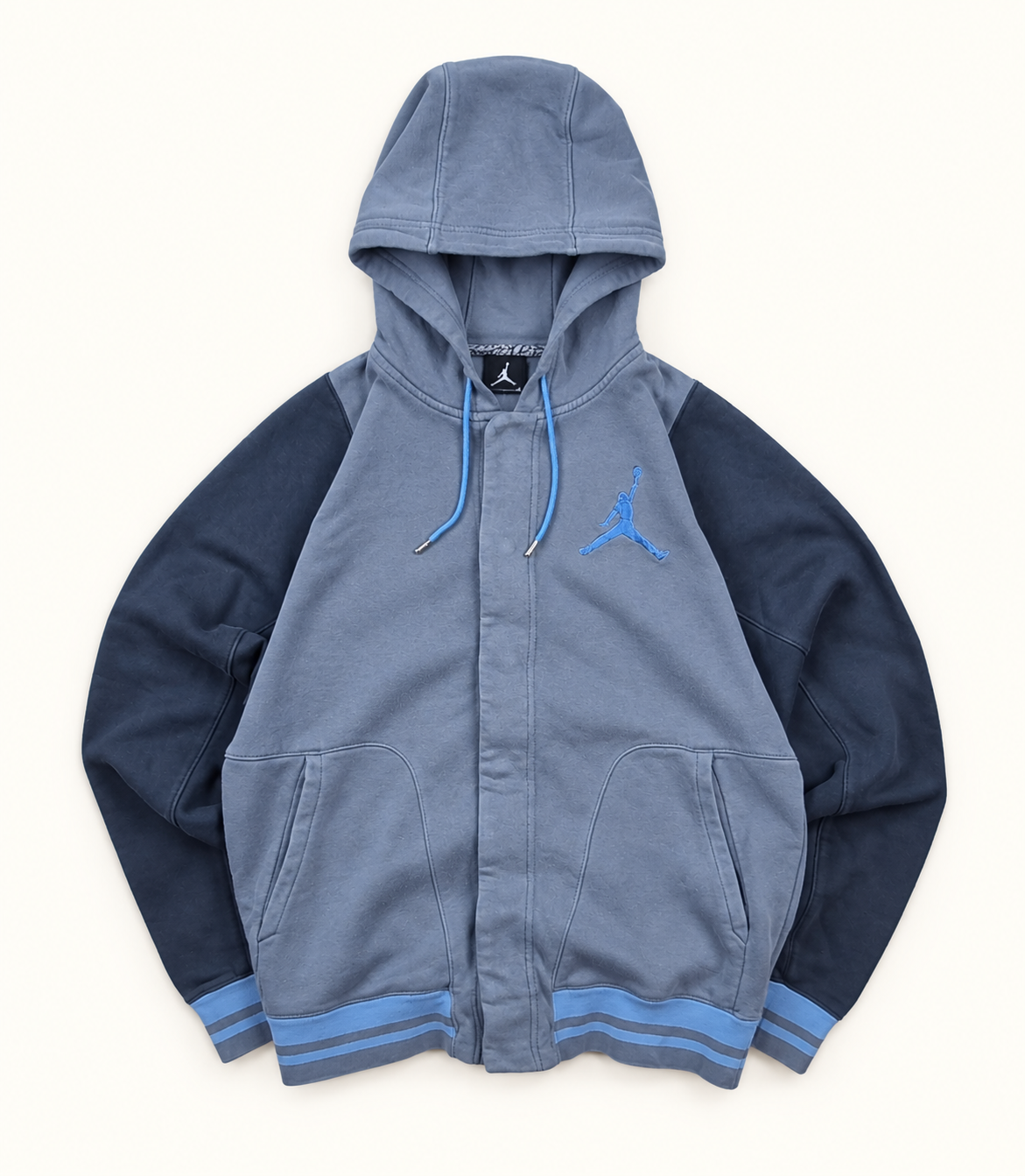 Sudadera Jordan con Capucha Gris y Azul talla M