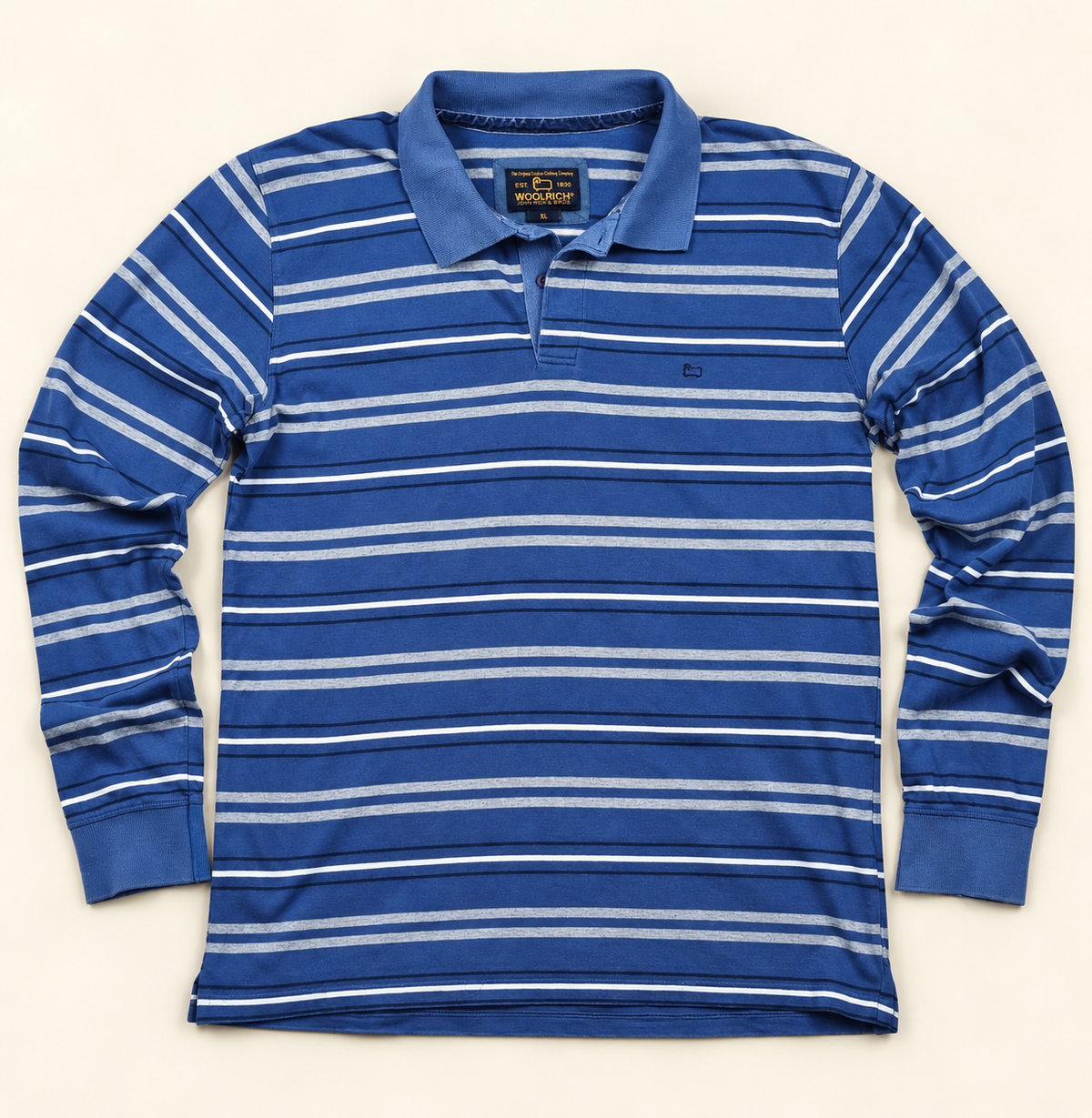 Polo Woolrich John Rich & Bros. de manga larga a rayas – Talla XL