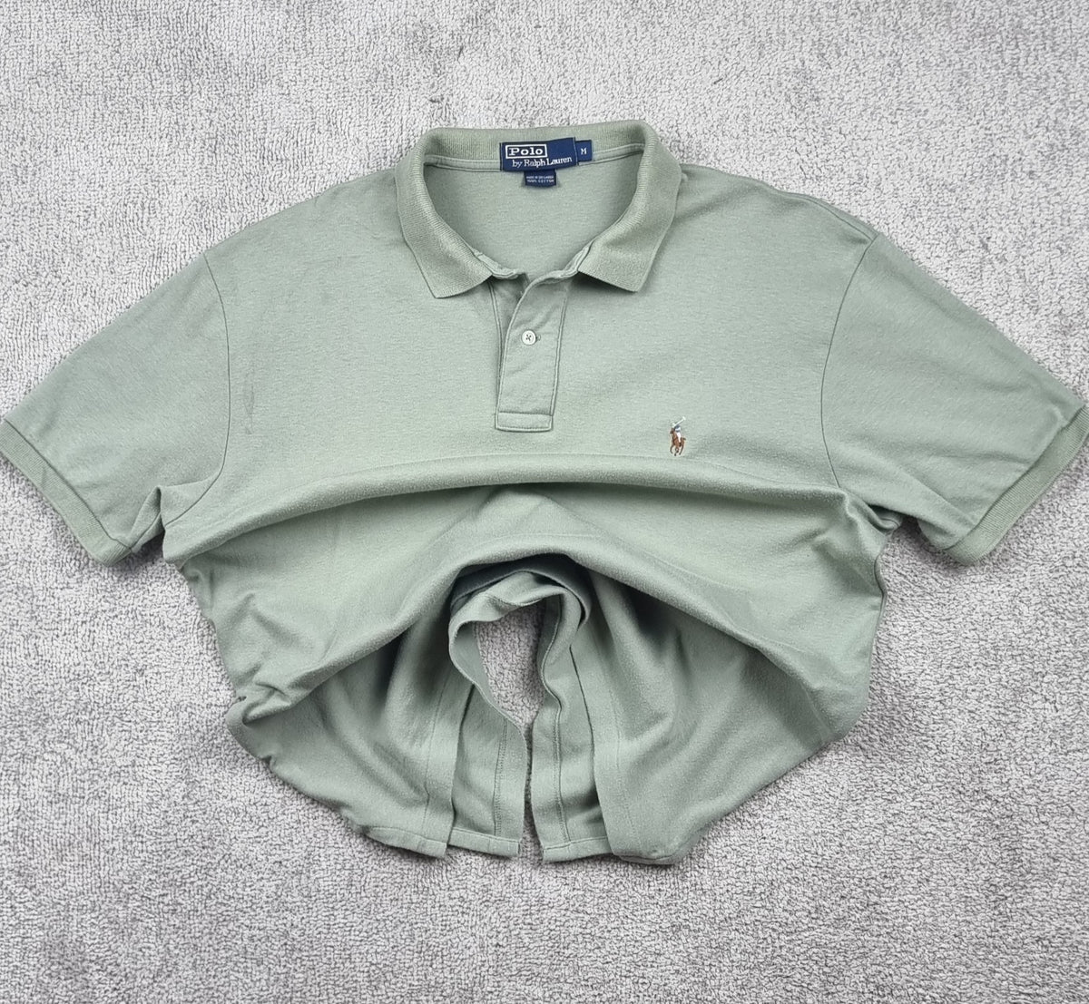 Polo Ralph Lauren vintage verde salvia 100% algodón – Talla M