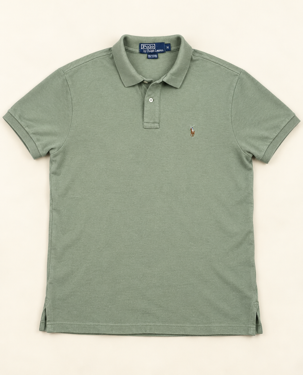 Polo Ralph Lauren vintage verde salvia 100% algodón – Talla M