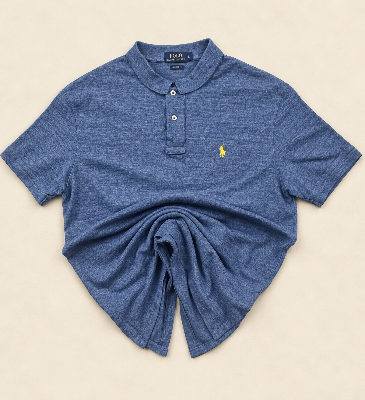 Polo Ralph Lauren Polo Azul Logo Amarillo talla L