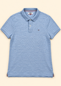 Polo Tommy Jeans azul jaspeado de rayas – Talla L