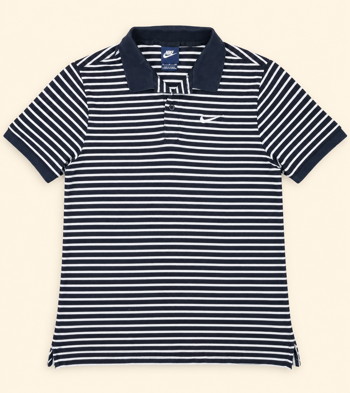 Polo Nike Sportswear de Rayas Azul Marino y Blanco – Talla XS