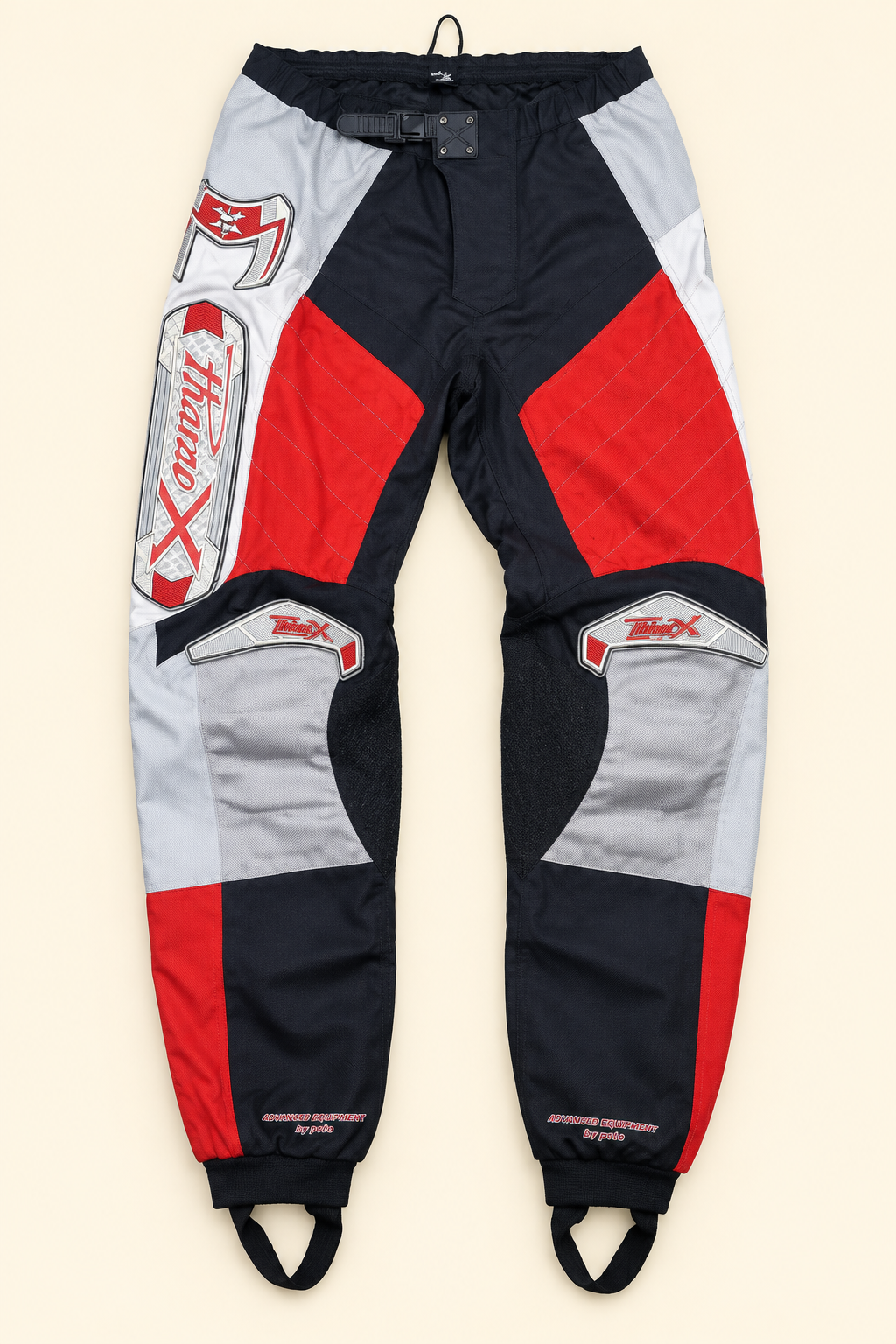 Pantalón moto Pharao X negro rojo y gris talla L