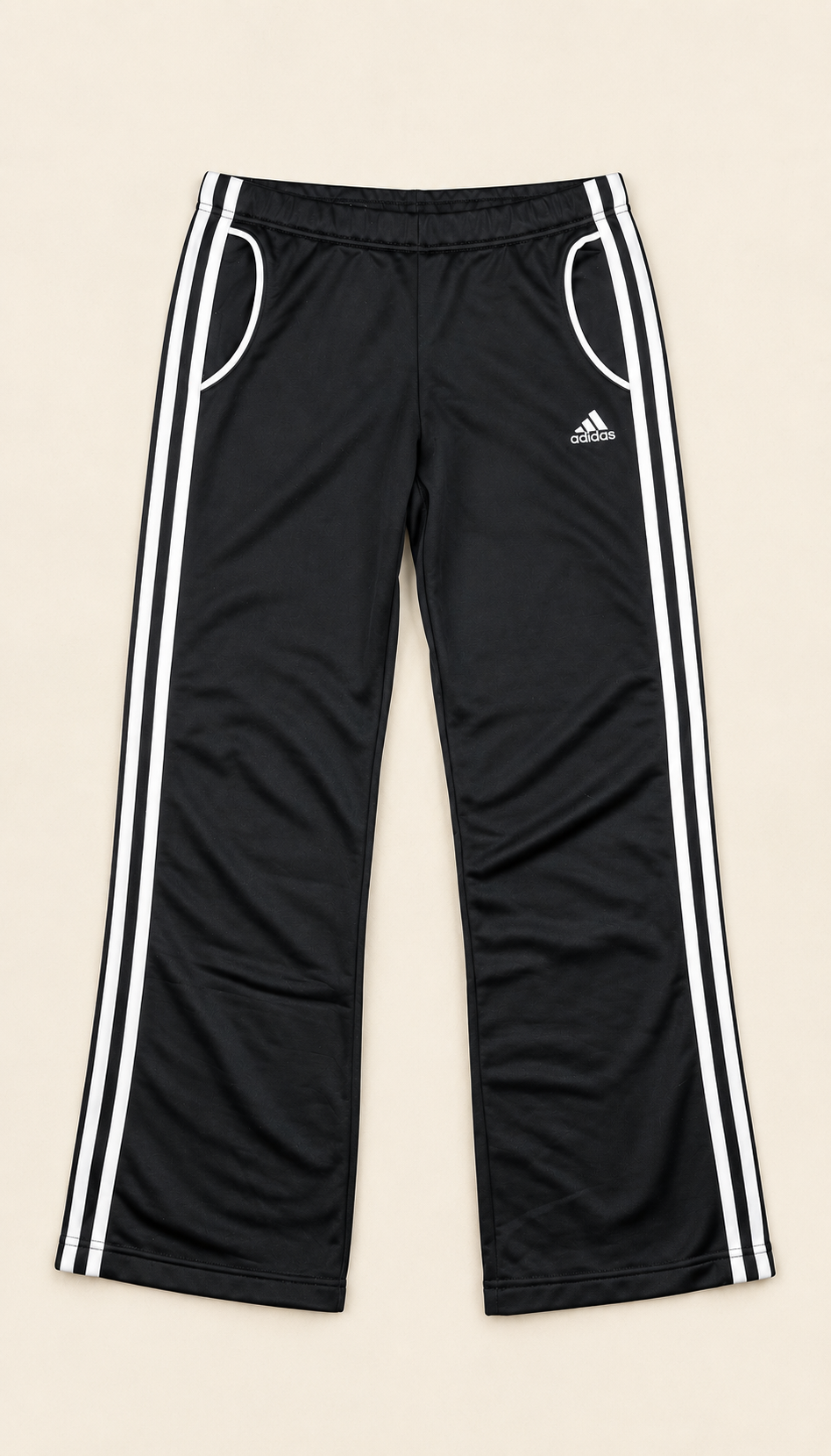 Adidas Pantalón Track Negro y Blanco Talla L