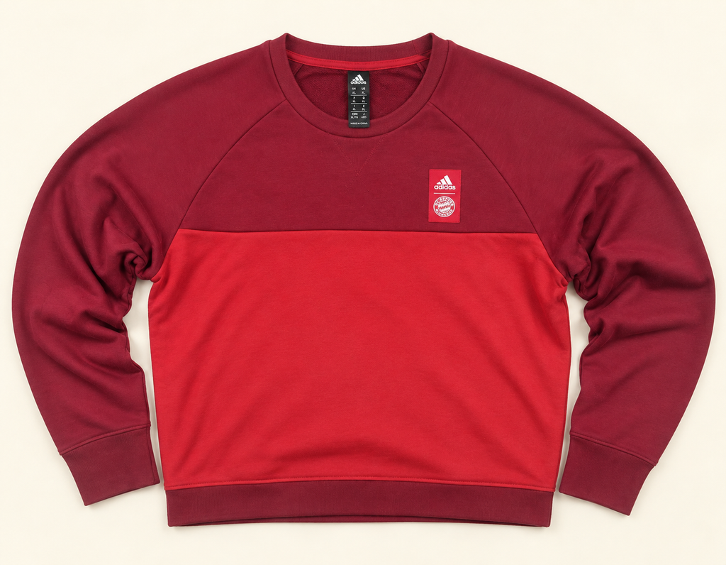 Sudadera Adidas FC Bayern München bicolor roja – Talla XL